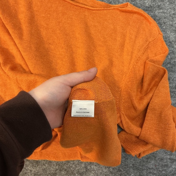 Eileen Fisher Lightweight Orange Crewneck Sweater Size XL - Picture 3 of 4